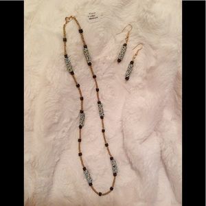 NEW Fimo tube bead necklace and matching earrings